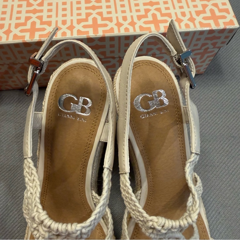 Gianni Bini NIB Macrame Espadrille Wedges - BohoChicCream Crochet Heels - Size 9 - Picture 7 of 12